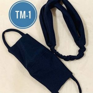 Boho Top Knot Headband and Facemask set